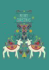 reindeer contemporary Christmas Card 1678 created by Jessica Hogarth