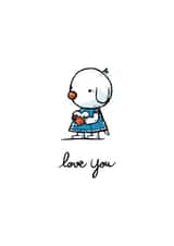 Cute bunny holding a heart card 1000 created by Julien Decaudin