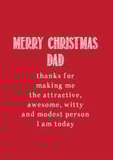 Dad Typography Christmas Card 4219 created by Ilka Dickens