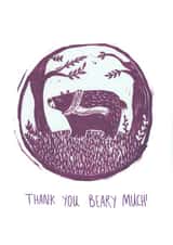 bear animal Thank You Card 5491 created by Last Week