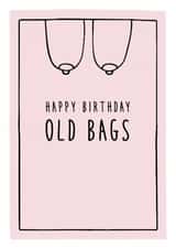 Happy birthday old bags - funny birthday card created by Prairie Chick Prints