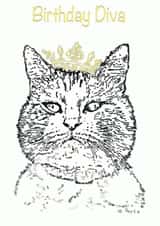 cat Female Birthday Card 27320 created by oi Doris