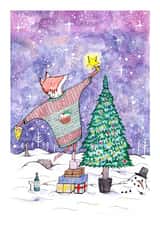 fox xmas Christmas Card 24640 created by Vee Hartley