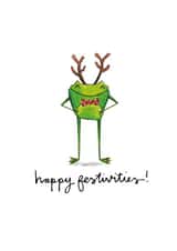 Frog Antlers Christmas Card 27202 created by Odd Socks