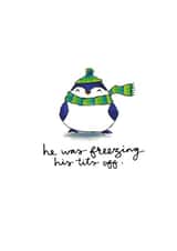 penguin freezing Christmas Card 4927 created by Odd Socks