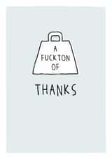 A fuckton of thanks - Sweary funny thank you card created by Prairie Chick Prints