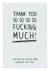 Thank you so so so fucking much - Sweary and funny Thank You Card created by Prairie Chick Prints