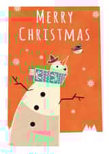 snowman bird Christmas Card 23740 created by Daviz