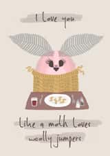 Valentine's Moth Valentines Day Card 28120 created by What's Your Vintage?