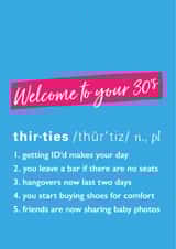 Thirties definition Birthday Card created by Poppy Lane