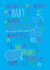 Welcome to the world Baby Boy - Love You - New Baby Card created by Love and Happy Stuff