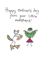 Cute Mothers Day Card - Mum - Monsters - Happy Mother's Day From Your Little Monsters created by Greetings by Nibby Williams