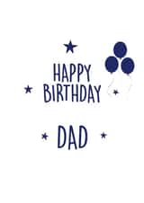Classic Birthday Card - For Dad - Stars & Balloons created by The White Sage Way