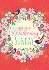Classic Mothers Day Card - Mum - Wreath - With Love On Mothering Sunday created by Laura Darrington Design Ltd.