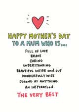 Happy Mother's Day To a Mum Who is The Best Card created by Angela Chick