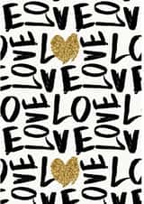 Love - gold heart wedding card created by Hoard Pretty Things