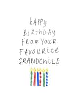 Cute Birthday Card - Candles - Happy Birthday From Your Favourite Grandchild created by Rachel Storey Illustration