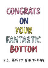 Funny Birthday Card - Fantastic Bottom created by Veronica Dearly