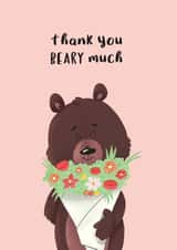 bear thanks Thank You Card 1291 created by Easel & Bear