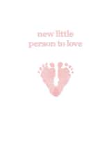 Pink footprints new born card created by Ginger Ink Design