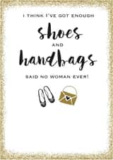 SHOE HANDBAGS Love & Friendship Card 2797 created by Always Sparkle