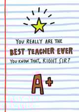 Best Teacher Ever Sir Card created by Angela Chick