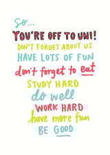 You're Off To Uni Card created by Angela Chick