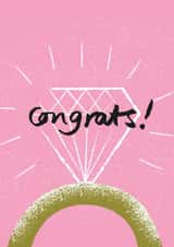 Pink and gold engagement card created by Mel Chadwick