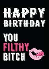 filthy bitch Birthday Card 8062 created by Filthy Sentiments