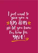 A big hug to let you know I'm here card created by Poppy Lane