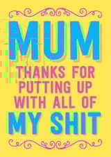 Mum Typography Mothers Day Card 2983 created by Dean Morris Cards