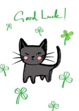 winking cat Good Luck Card 4026 created by From A Place of Wonder