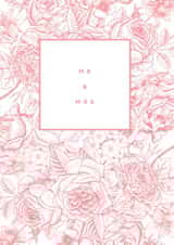 Pink floral MR & MRS wedding day card created by Megan Claire