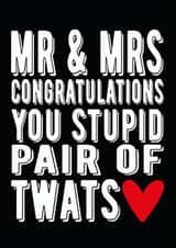 Rude wedding card - Mr & Mrs created by Filthy Sentiments
