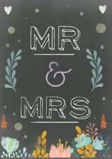 MR & MRS - Hearts and flowers - wedding card created by Louise Wright