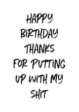 thanks shit Birthday Card 8277 created by Coral Ridley