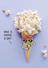 Funny Popcorn Ice Cream Birthday Card – Cool Cartoon Style created by Unknown Ink