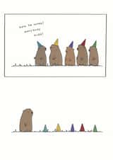 Cute Birthday Card - Party Hats - Everybody Hide! created by Redback Cards