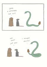 Cute Birthday Card - Rattlesnake - I Brought Doughnuts created by Redback Cards