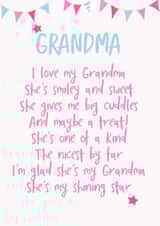 Cute Birthday Card - Grandma - Poem - I Love My Grandma She's Smiley And Sweet created by Giddy Kipper