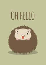 cute hedgehog Just because Card 8485 created by Coffee + Unicorns