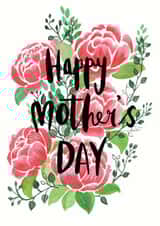 Pretty Mothers Day card - Flowers - Happy Mothers Day created by Emily Hline Illustration