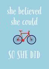 cyclist Typographic Just because Card 30963 created by Rudi & Co.