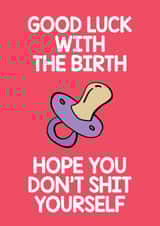RUDE, FUNNY GOOD LUCK CARD FOR NEW BABY, BABY SHOWER,  PREGNANCY, EXPECTING  created by Thirty Mussels