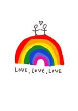 Same sex love love love card created by Bridget Heron