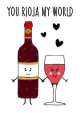 Wine Rioja Love & Friendship Card 8912 created by Of Life & Lemons Ltd.