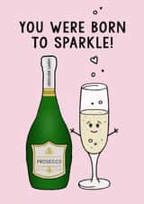 prosecco champagne Birthday Card 8913 created by Of Life & Lemons Ltd.