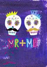 Mr + Mr - Skull themed wedding card created by Double Thumbs Up!