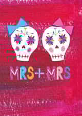 Mrs & Mrs - Skeleton themed wedding card created by Double Thumbs Up!