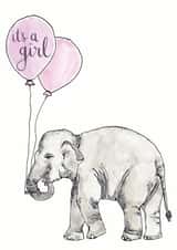 Congratulations it's a girl new baby card created by Bramble Designs